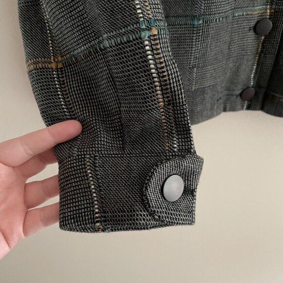 Christopher & Banks Women Sz S Plaid Button Front Bomber Style Lined Jacket NWT - Picture 4 of 12